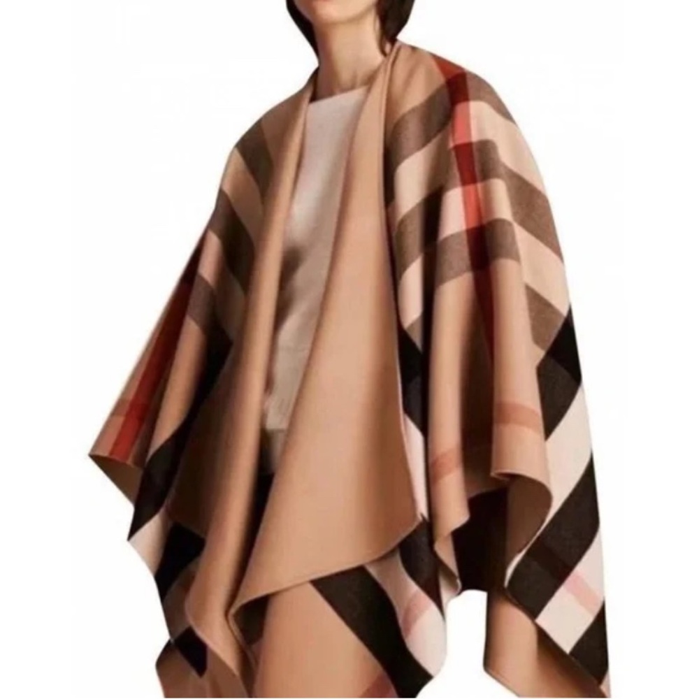 Burberry Tan and Black Checkered Wrap